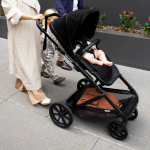 Doppio Plus Stroller Double Seat + Bassinet - Latte