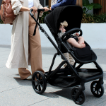 Doppio Plus Stroller Double Seat + Bassinet - Latte