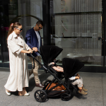 Doppio Plus Stroller Double Seat + Bassinet - Latte