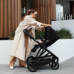 Doppio Plus Stroller Double Seat + Bassinet - Latte