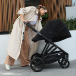 Doppio Plus Stroller Double Seat + Bassinet - Latte