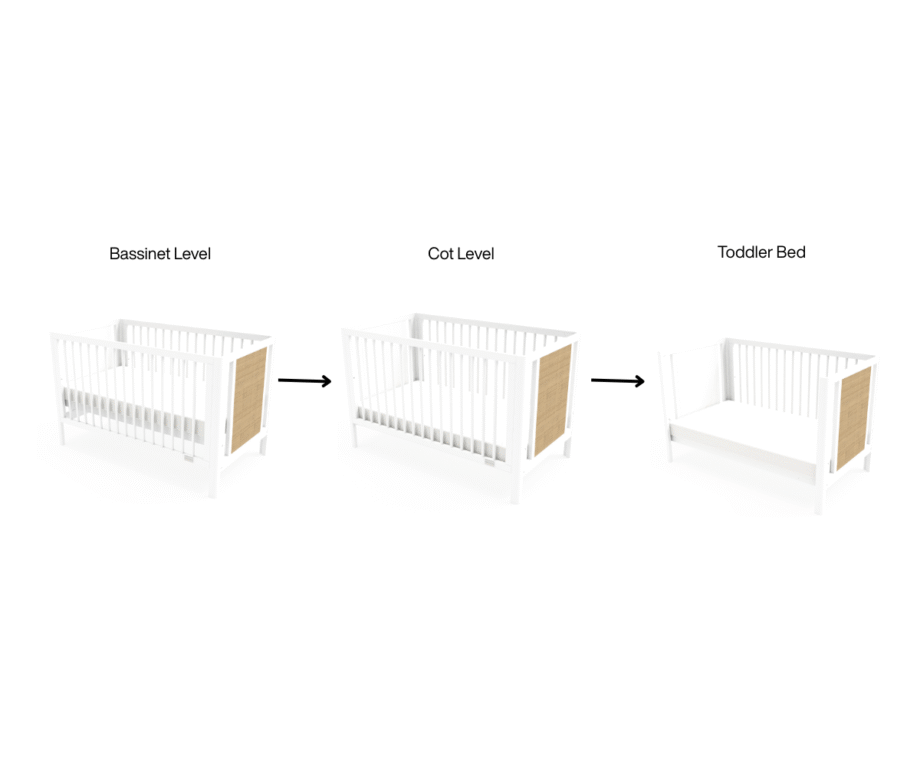 Aliya Cot - White/Natural