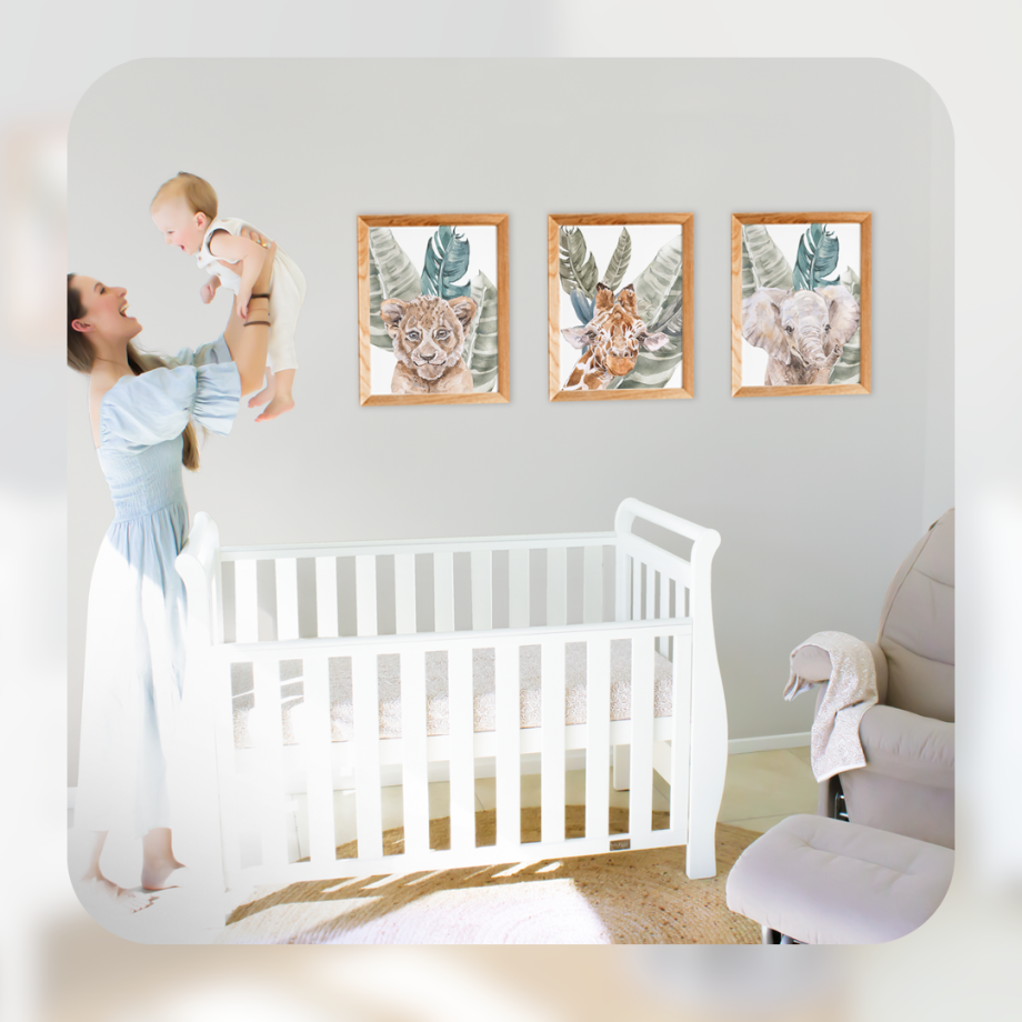Georgia Sleigh Cot Bundle & Save - Diva Ice Grey - Bamboo Mattress