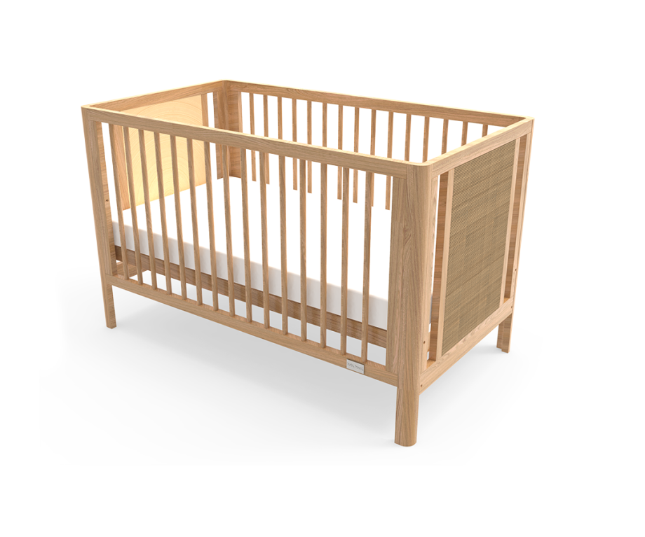 Aliya Rattan Cot Natural & My First Innerspring Mattress