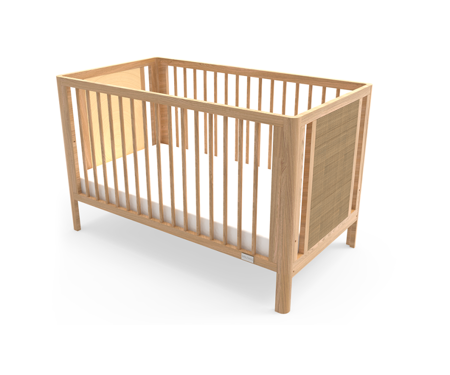 Aliya Rattan Cot Natural & My First Innerspring Mattress