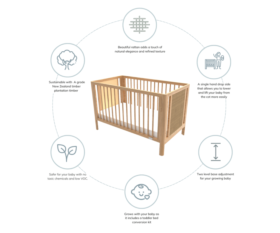 Aliya Rattan Cot - Natural