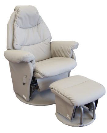 Vogue Feeding Glider Chair & Ottoman Ice Grey