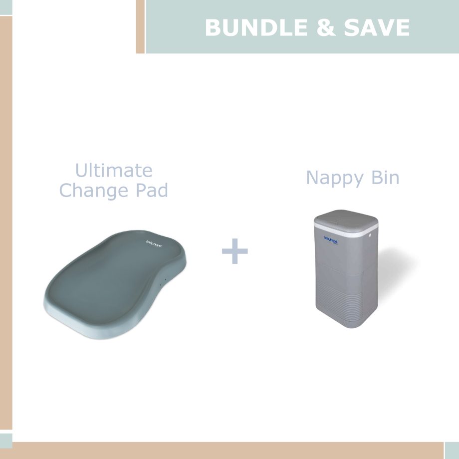 Ultimate Change Pad Grey Bundle & Save - Nappy Bin
