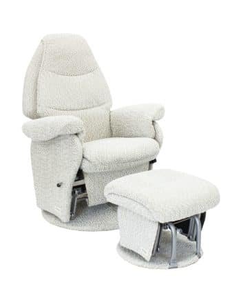 Vogue Feeding Glider Chair & Ottoman Boucle Cream