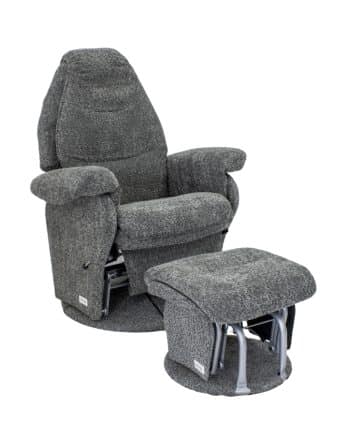 Vogue Feeding Glider Chair & Ottoman Boucle Grey