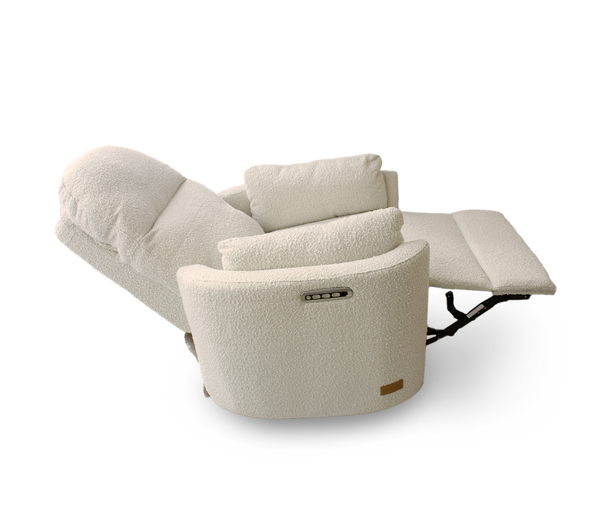 Firenza Electric Feeding and Recliner Glider Chair - Cream Boucle Limited Edition