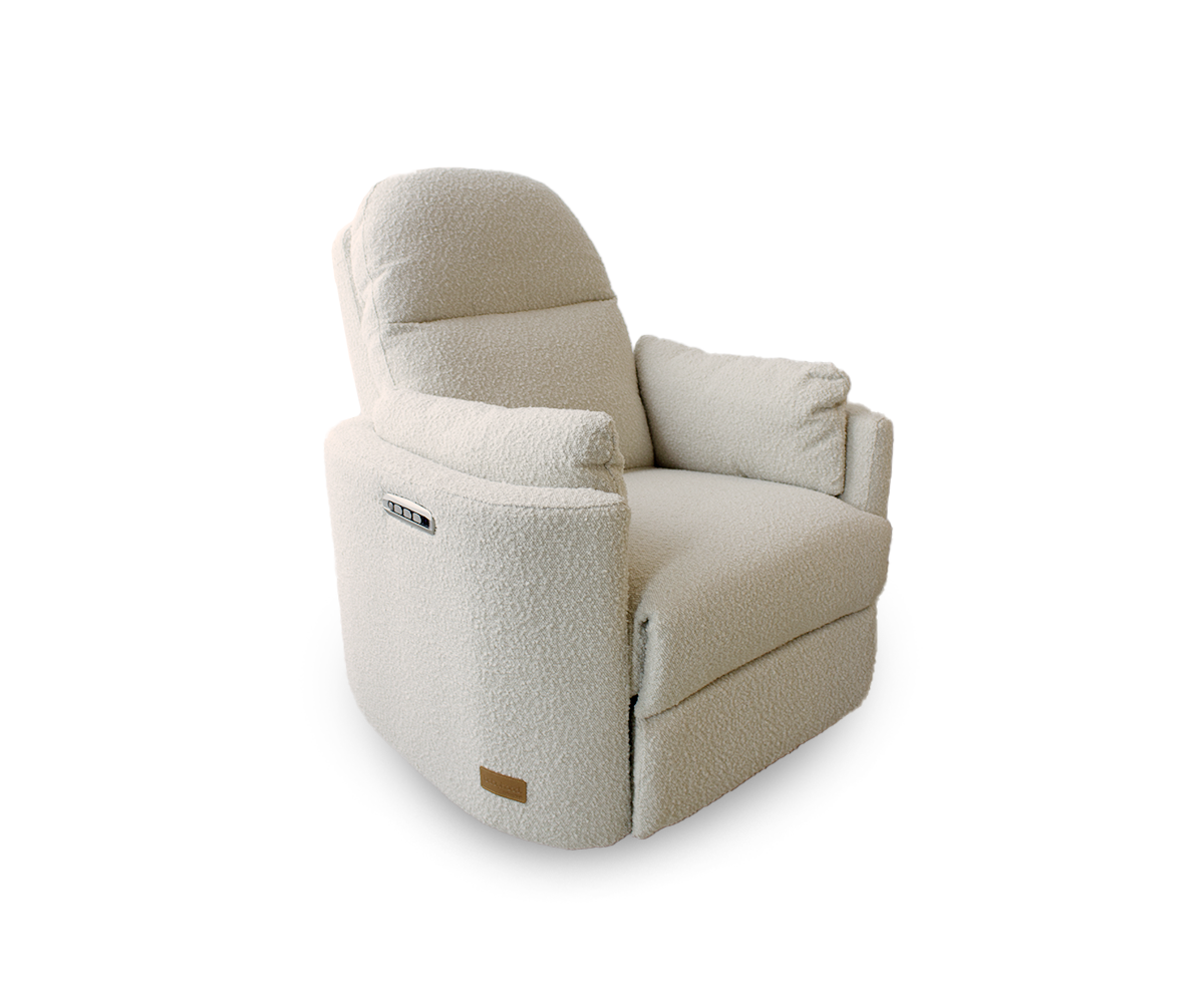 Firenza Electric Feeding and Recliner Glider Chair - Cream Boucle Limited Edition